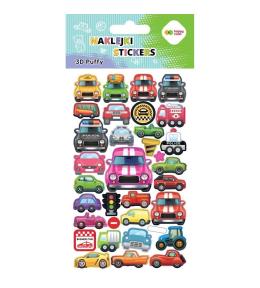 Naklejki 3D Puffy Cars 10x20cm HAPPY COLOR