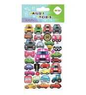 Naklejki 3D Puffy Cars 10x20cm HAPPY COLOR