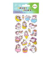 Naklejki 3D Puffy Unicorns 10x20cm HAPPY COLOR
