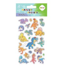 Naklejki 3D Puffy Dino 10x20cm HAPPY COLOR