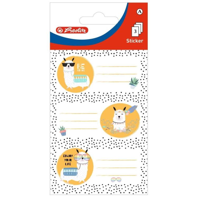 Naklejki na zeszyty Lama 9 sztuk