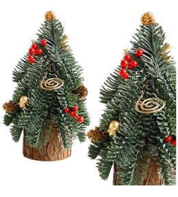 Choinka Ozdobna na pniu z jarzębiną 38x15cm