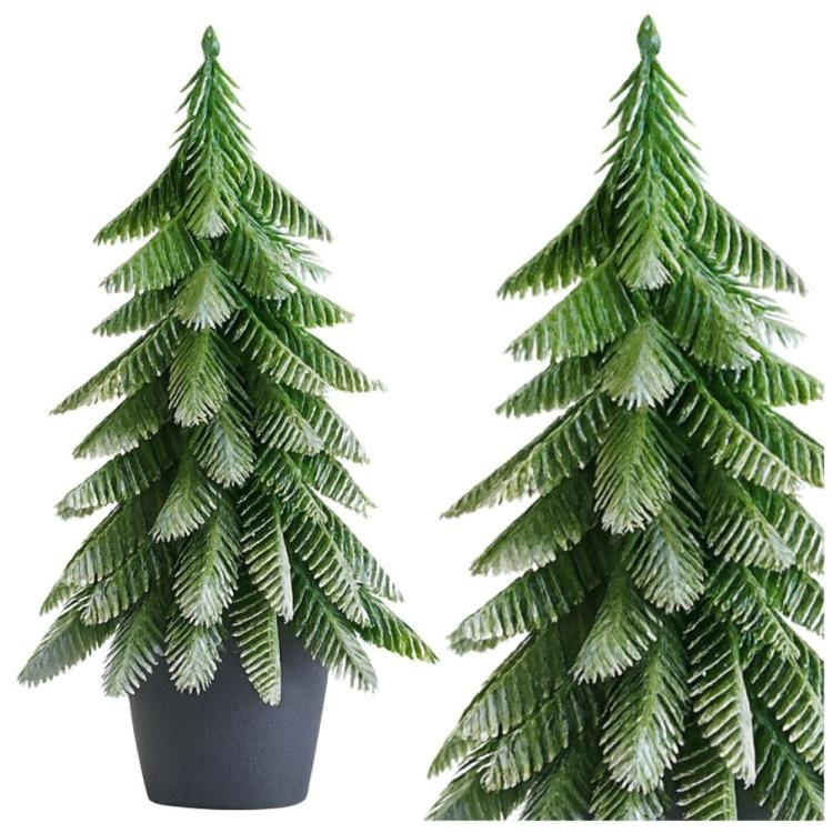 Choinka ozdobna Srebrne wykończenie 32x12cm