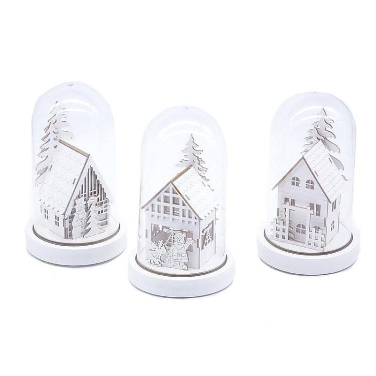 Lampka ledowa z motywem świątecznym szklana MIX