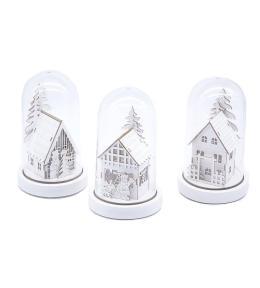 Lampka ledowa z motywem świątecznym szklana MIX