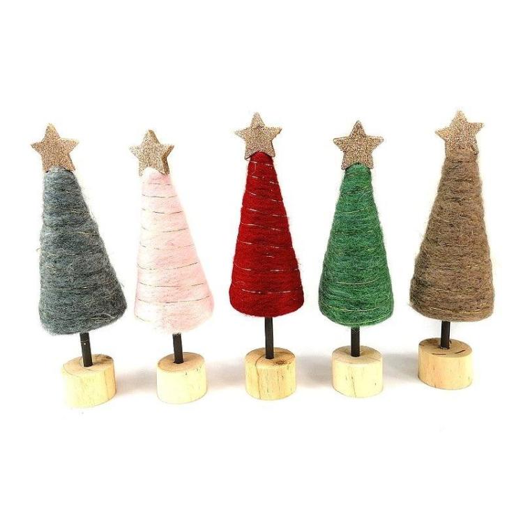 Dekoracja świąteczna Choinka drewniana MIX