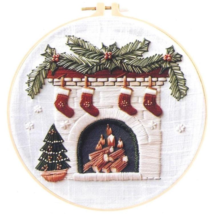Zestaw do haftowania świąteczny kominek