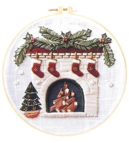 Zestaw do haftowania świąteczny kominek