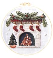 Zestaw do haftowania świąteczny kominek