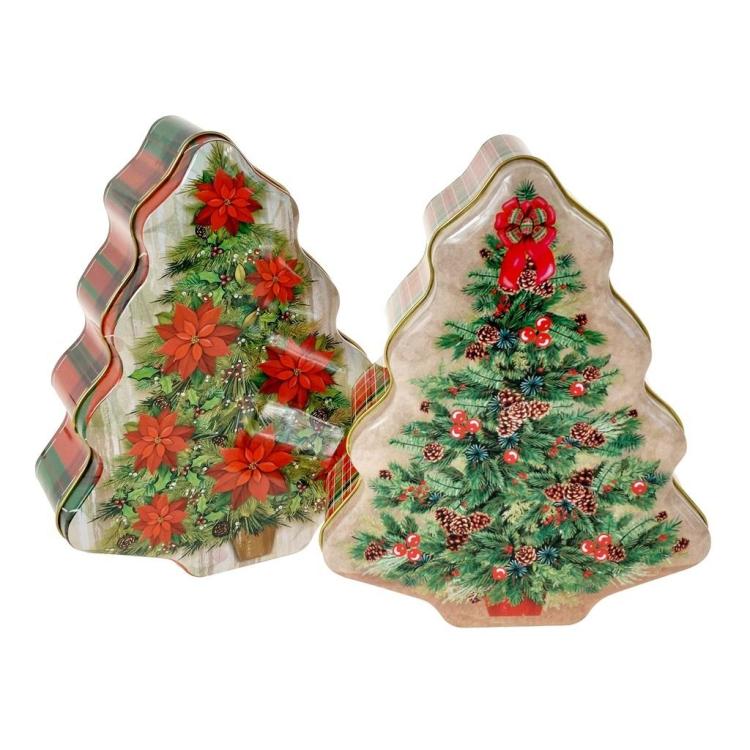 Pojemnik metalowy choinka MIX