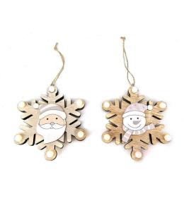 Zawieszka świąteczna drewniana ze światłem LED MIX