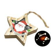 Zawieszka świąteczna drewniana ze światłem LED