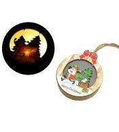 Zawieszka świąteczna drewniana ze światłem LED