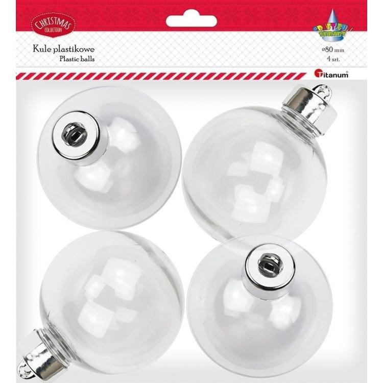 Bombki plastikowe kule 8cm 4szt