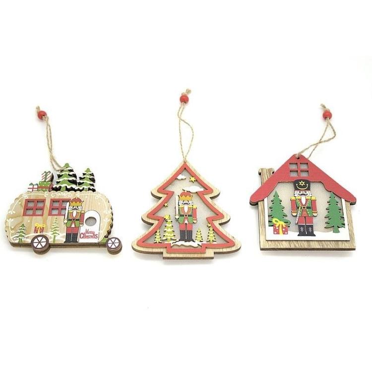 Zawieszka drewniana ze światłem LED MIX