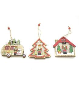 Zawieszka drewniana ze światłem LED MIX