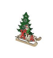 Bałwanek drewniany na saniach 20x18cm