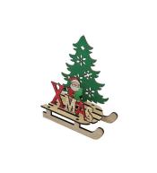 Dekoracja drewniana Mikołaj na saniach