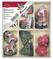 Drewniane dekoracje w drewnianym pudełku 96x110mm