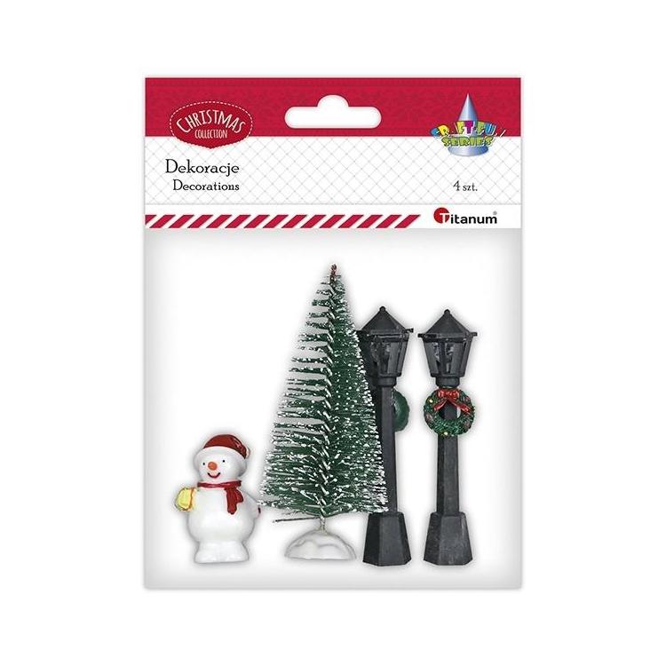 Latarnie uliczne choinka bałwan