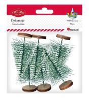 Drzewka plastikowe Choinki 75x45mm 6szt zielone