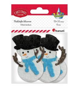 Naklejki filcowe bałwanki 55x70mm 6szt