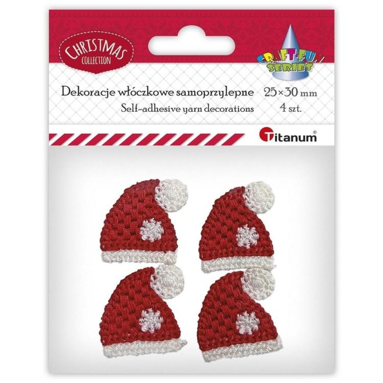 Dekoracje włóczkowe samoprzylepne 25x30mm 4szt