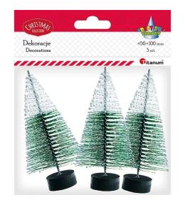 Drzewka plastikowe Choinki 10cm x 50mm 3szt ziel