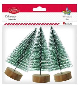 Drzewka plastikowe Choinki 12,5cm x 55mm 3szt ziel