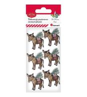 Dekoracje samoprzylepne papierowe 3D osiołki 6szt