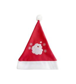 Czapka świąteczna z aplikacją Mikołaja 29x43cm