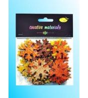 Śnieżynki z pianki brokatowej kolorowe 30szt