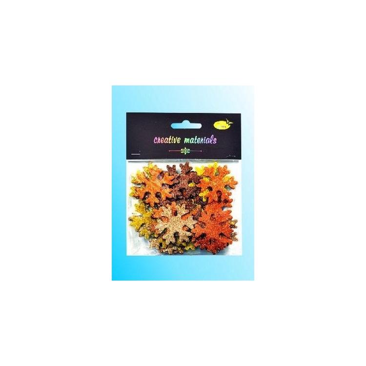 Śnieżynki z pianki brokatowej kolorowe 30szt