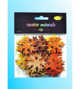 Śnieżynki z pianki brokatowej kolorowe 30szt