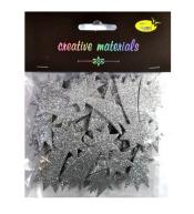 Komety z pianki brokatowej srebrne ok 50szt