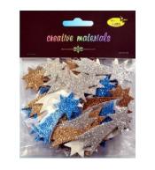 Komety z pianki brokatowej kolorowe 40szt