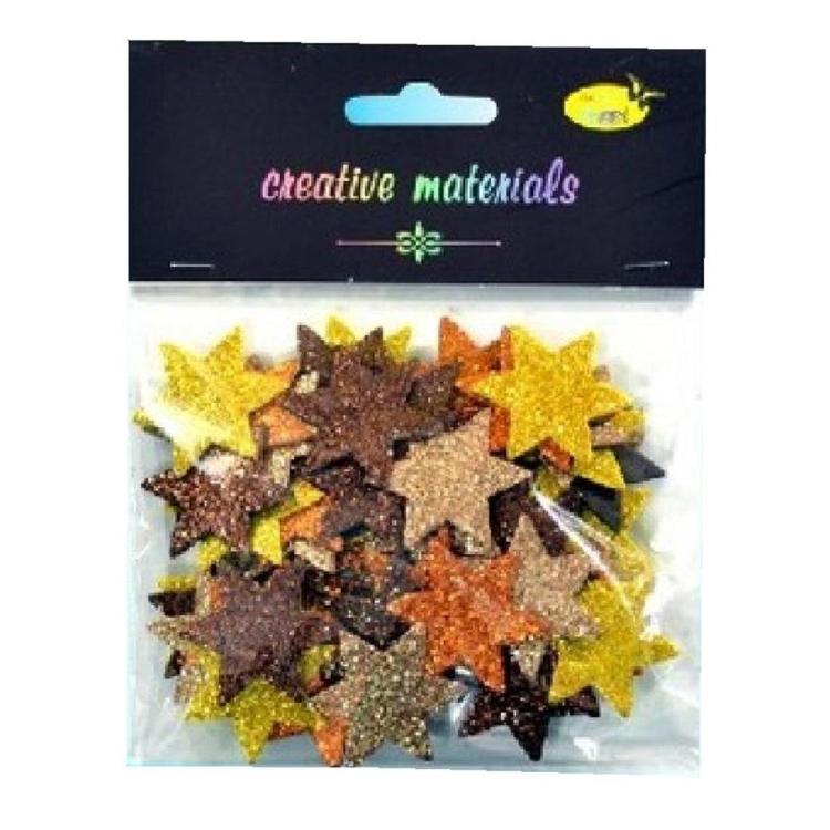 Gwiazdki z pianki brokatowej kolorowe 60szt