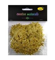 Śnieżynki z pianki brokatowej złote ok 30szt