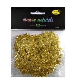 Śnieżynki z pianki brokatowej złote ok 30szt