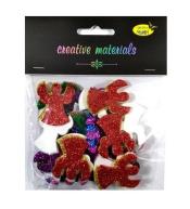 Aniołki z pianki brokatowej kolorowe ok 50szt