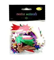 Komety z pianki brokatowej kolorowe ok 30szt