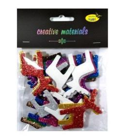 Renifery z pianki brokatowej kolorowe ok 30szt