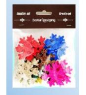 Śnieżynki z pianki brokatowej kolorowe ok 30szt