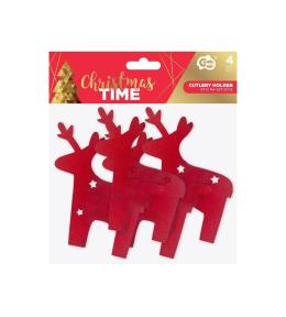 Etui na sztućce Renifer 14,5x18cm 4szt