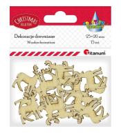 Drewniane renifery 20x25mm naturalne 15szt