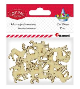 Drewniane renifery 20x25mm naturalne 15szt
