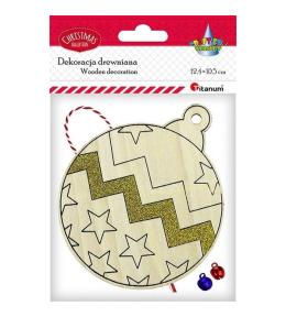 Zawieszka drewniana bombka 104x126mm