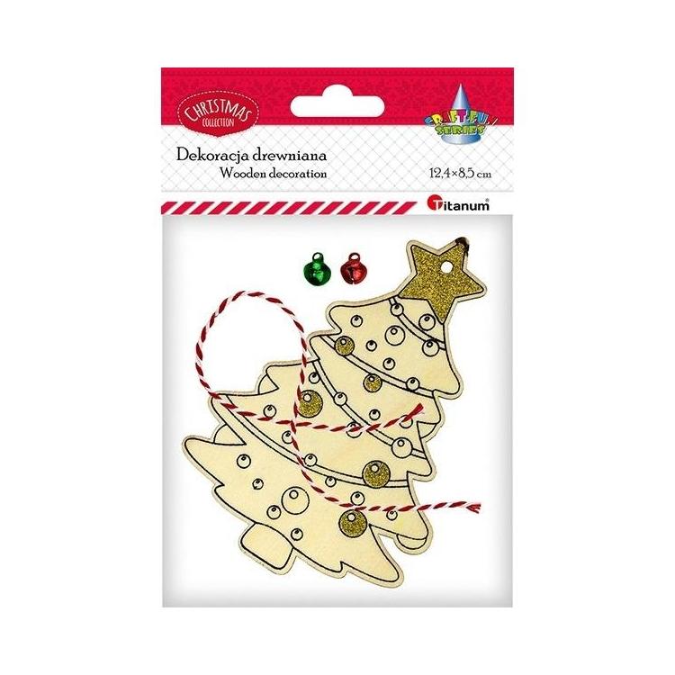 Zawieszka drewniana choinka 90x131mm