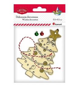 Zawieszka drewniana choinka 90x131mm
