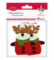 Zawieszki filcowe 3D renifery 75x90mm 2szt